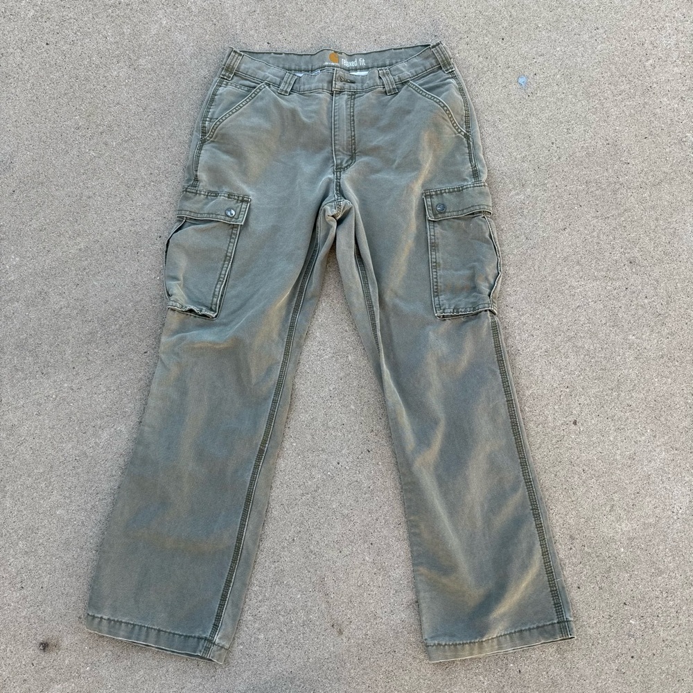 Carhartt Khaki Green Relaxed Fit Cargo Pants 34x32